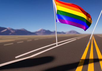 Pride Flag, Classic and Timeless Symbol of LGBTQ+ Rights, Generative AI