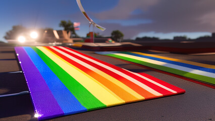 Pride Flag, Colorful and Bold Design of Diversity and Unity, Generative AI
