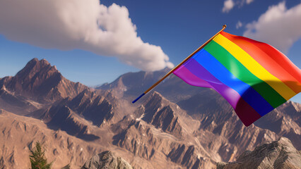 Pride Flag, Patriotic and Proud Emblem of LGBTQ+ Struggle, Generative AI