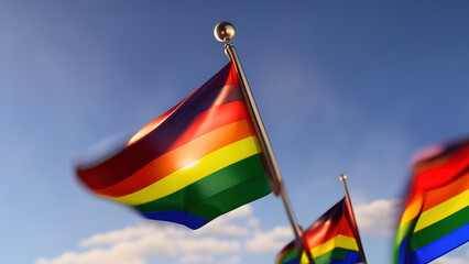 Pride Flag, Pop Art and Bold Design of LGBTQ+ Culture, Generative AI