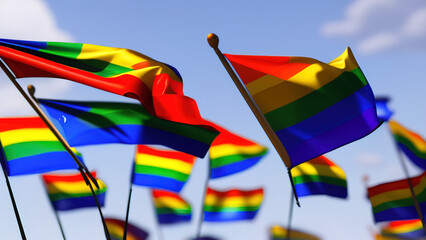 Pride Flag, Rainbow and Glittering Design of Pride and Joy, Generative AI