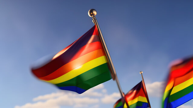 Pride Flag, Pop Art and Bold Design of LGBTQ+ Culture, Generative AI