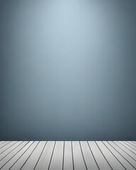 Abstract Blue 3D Interior Wall with Corner Window, Ideal Background for Showroom Display and Product Presentation, generative ai