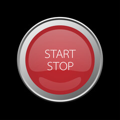 Power Switch icons vector buttons. START STOP button.  
