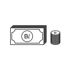 Panama Currency Symbol, Panamanian Balboa Icon, PAB Sign. Vector Illustration