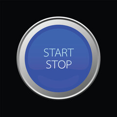 Power Switch icons vector buttons. START STOP button.  
