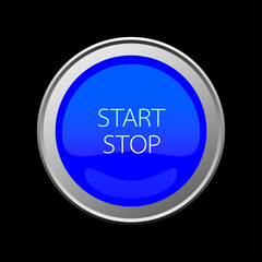 Power Switch icons vector buttons. START STOP button.  