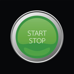 Power Switch icons vector buttons. START STOP button.  