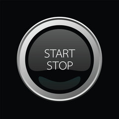 Power Switch icons vector buttons. START STOP button.  