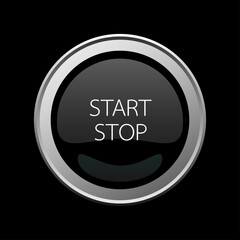 Power Switch icons vector buttons. START STOP button.  