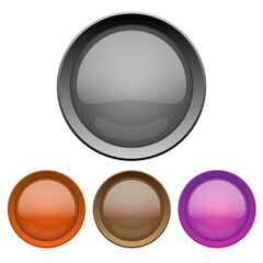 Power Switch icons vector buttons. Colorful push buttons.