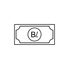 Panama Currency Symbol, Panamanian Balboa Icon, PAB Sign. Vector Illustration