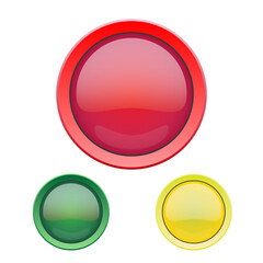Power Switch icons vector buttons. Colorful push buttons.