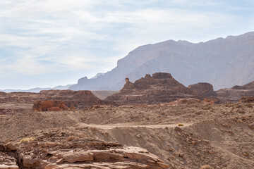 Fantastically  beautiful landscape in the national park Timna, near the city of Eilat, in southern Israel