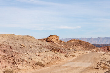 Fantastically  beautiful landscape in the national park Timna, near the city of Eilat, in southern Israel