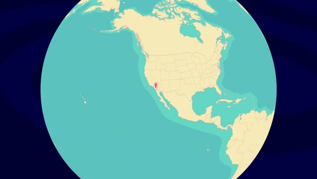 Zooming To Chula Vista Location On Stylish World Globe