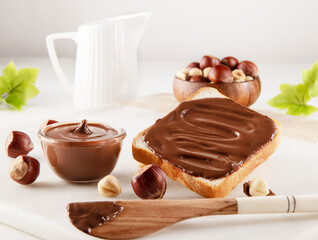 Chocolate hazelnut spread with hazelnuts