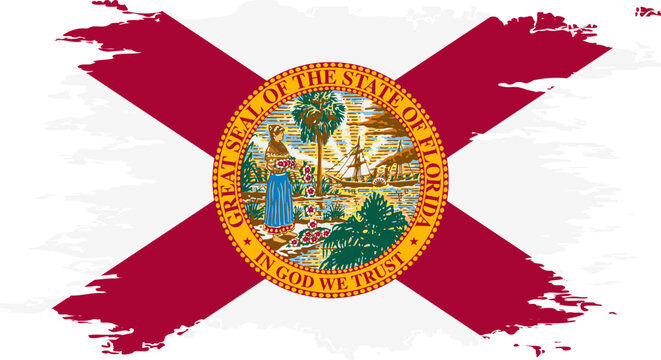 Florida flag grunge brush color image vector