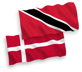 Flags of Denmark and Republic of Trinidad and Tobago on a white background