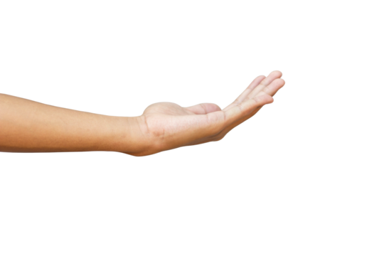 Man hand isolated on white background, clipping path