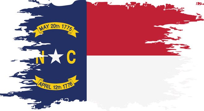 North Carolina flag grunge brush color image vector