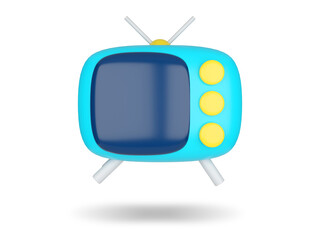 Vintage Television icon. 3D render illustration.
