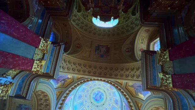 The vault and dome of St Stephen's Basilica, Budapest, Hungary