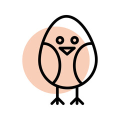 Easter baby egg outline vector icon illustration