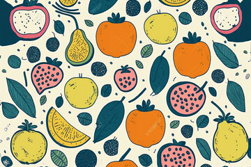 background fruit pattern, generative ai