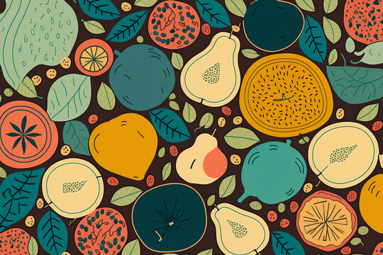 background fruit pattern, generative ai