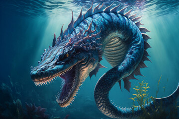Fototapeta na wymiar Sea Dragon Fish Monster Variations Produced by Generative AI