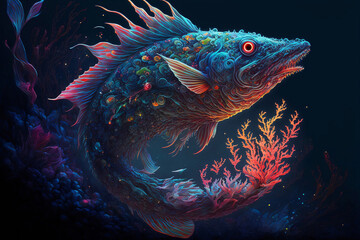 Fototapeta premium Variations of Sea Monster Generated by AI