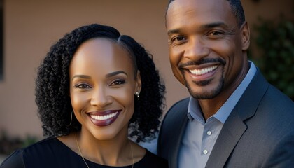 Empowering Confidence and Relationship in the Workplace: Celebrating National Couple's Day with Diversity Inclusivity in the Industry with African American Psychologist Couple (generative AI - obrazy, fototapety, plakaty