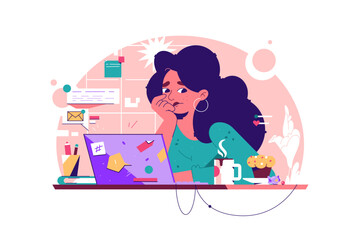 Woman thinks about her diet