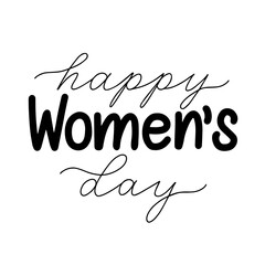 Happy women's day lettering phrase