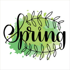 Spring lettering word with paint