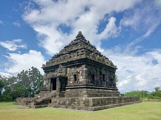 Ijo temple with blue sky. The highest temple in Yogyakarta