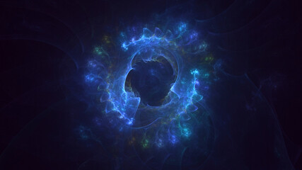 3D rendering abstract round light background