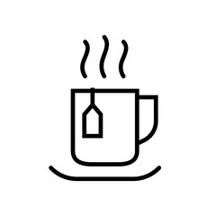 Simple outline beverage icon. Isolated drink symbol. tea bag 