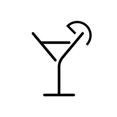 cocktail icon. Simple outline beverage icon. Isolated drink symbol. 