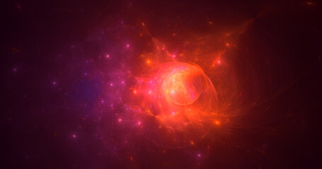 3D rendering abstract colorful fractal light background