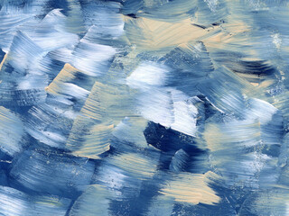 Abstract acrylic paint texture, blue artistic background. Modern Art. Color texture. Smears of paint.