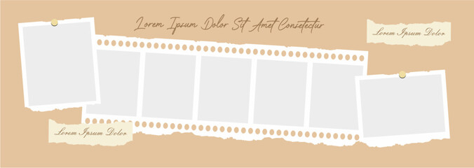 Pictures or photos frame collage. comics page grid layout abstract photo frames and digital photo wall template