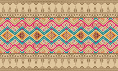 Geometric ethnic pattern vector background. seamless pattern traditional,Design for background, wallpaper, Batik, fabric, carpet, clothing, wrapping, and textile. Colorful ethnic pattern illustration