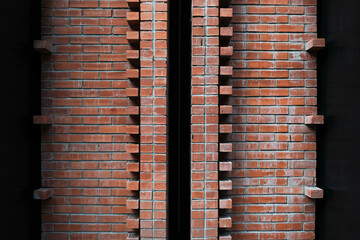 Brick wall background, Outdoor building block wall.