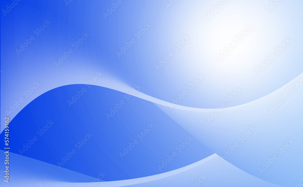 Poster light blue background with curve pattern graphics for illustration.