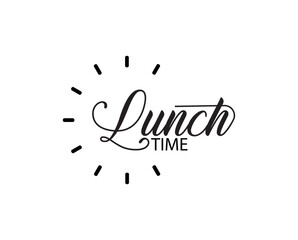 lunch time with creatif font design.	