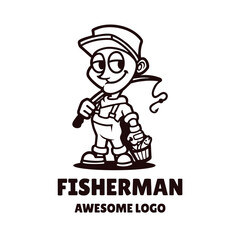 Illustration vector graphic of Fisherman, good for logo design