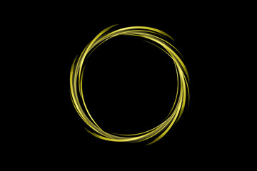 golden circle ring swirl gold color on black background
