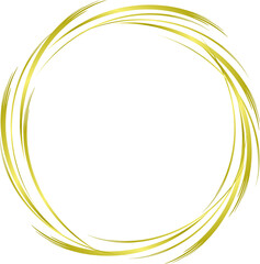 golden circle ring swirl gold color on black background. abstract transparent background gold yellow circle with coty space